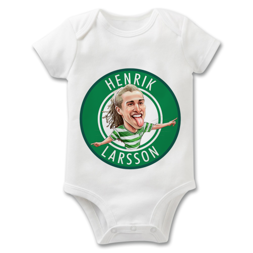 Henrik Larsson Badge The Football Artist Baby Grow