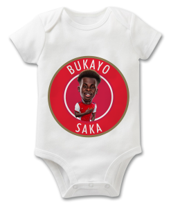 Bukayo Saka Badge The Football Artist Baby Grow