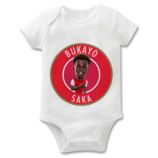 Bukayo Saka Badge The Football Artist Baby Grow