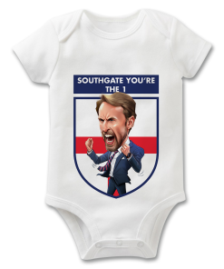 Southgate You're The One Badge The Football Artist Baby Grow