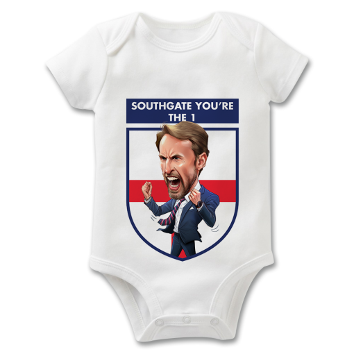 Southgate You're The One Badge The Football Artist Baby Grow