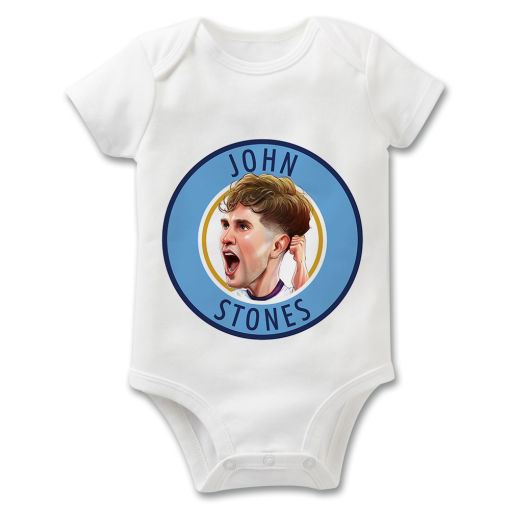 John Stones Badge The Football Artist Baby Grow