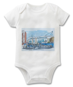Chelsea Stadium Water Colour Baby Grow By Sam Edwards Artist