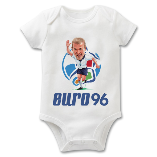 Alan Shearer Euro 96 The Football Artist Baby Grow