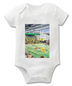 Norwich City Stadium Water Colour Baby Grow By Sam Edwards Artist
