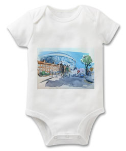 Spurs Stadium Water Colour Baby Grow By Sam Edwards Artist