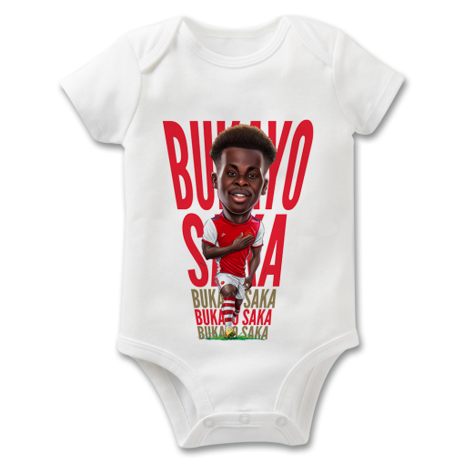 Bukayo Saka Text The Football Artist Baby Grow