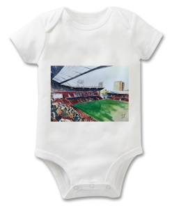 West Ham Utd Stadium Water Colour Baby Grow By Sam Edwards Artist