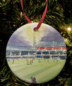 The Baseball Ground Water Colour Christmas Tree Decoration Bauble By Sam Edwards Artist