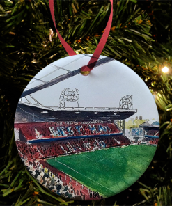 West Ham Utd Stadium Water Colour Christmas Tree Decoration Bauble By Sam Edwards Artist