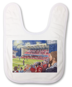 Nottingham Forest Stadium Water Colour Baby Bib Sam Edwards Artist