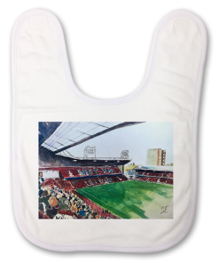 West Ham Utd Stadium Water Colour Baby Bib Sam Edwards Artist