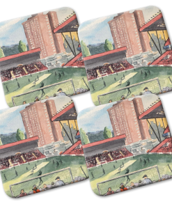 Charlton Stadium Water Colour Coasters x4 By Sam Edwards Artist
