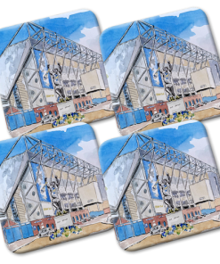 Leeds Utd Stadium Water Colour Coasters x4 By Sam Edwards Artist