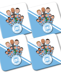 Man City Champions Of England 21-22 Coaster Pack Of 4 Design 2