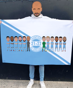 Man City Champions Of England 21-22 Football Flag
