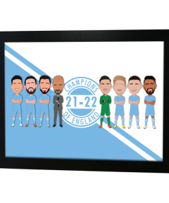 Man City Champions Of England 21-22 Framed Print
