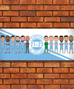 Man City Champions 21-22 Wall Art Metal Sign