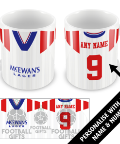 Personalised Rangers Retro Kit Away 1992 Mug