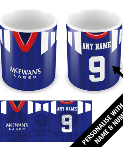 Personalised Rangers Retro Kit Home 1992 Mug