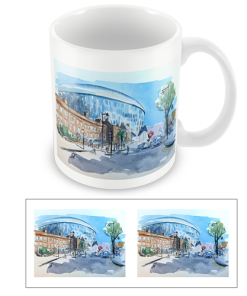 Tottenham Hotspur Stadium Water Colour Mug Cup By Sam Edwards Artist