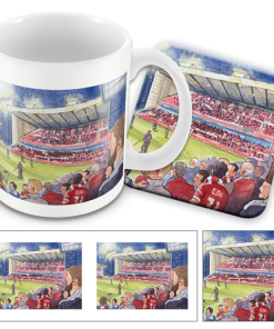 Nottingham Forest Stadium Water Colour Mug and Coaster Set By Sam Edwards Artist