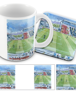 Lincoln Stadium Water Colour Mug and Coaster Set By Sam Edwards Artist