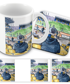 Mansfield Town Stadium Water Colour Mug and Coaster Set By Sam Edwards Artist