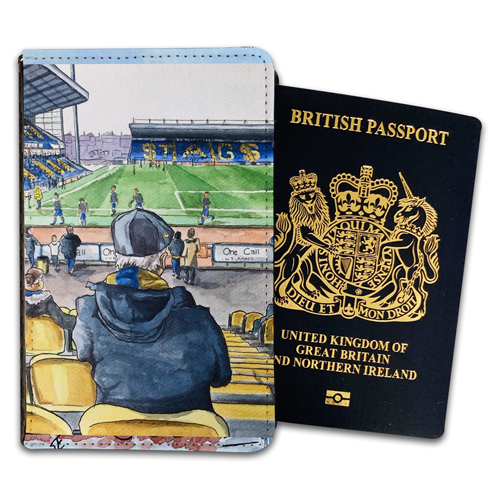 Mansfield Town Stadium Water Colour Passport Holder By Sam Edwards Artist