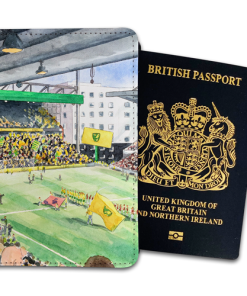 Norwich City Stadium Water Colour Passport Holder By Sam Edwards Artist