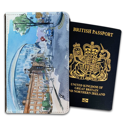 Tottenham Hotspur Stadium Water Colour Passport Holder By Sam Edwards Artist