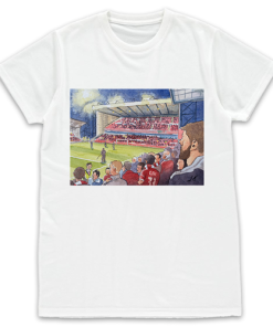 Nottingham Forest Stadium Water Colour White T-Shirt By Sam Edwards Artist
