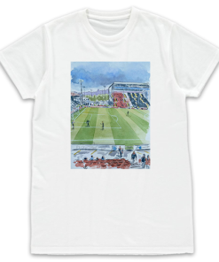 Lincoln City Stadium Water Colour White T-Shirt By Sam Edwards Artist