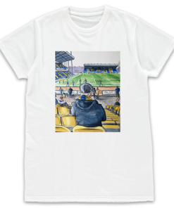 Mansfield Town Stadium Water Colour White T-Shirt By Sam Edwards Artist