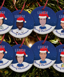 Chelsea Legends Christmas Tree Decoration Ceramic Bauble Pack Of 8