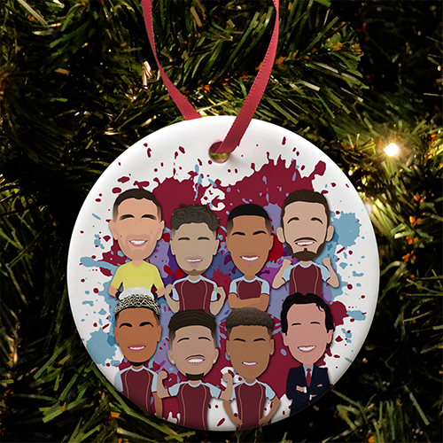 Aston Villa 2025-26 Splash Christmas Tree Decoration Bauble Vector Heroes