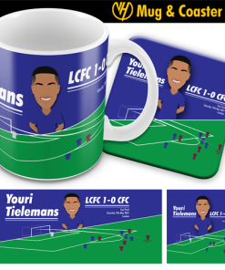 Famous Goals Mug and Coaster Set Leicester Tielemans