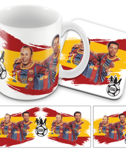 Football Icons Xavi Iniesta Spain Mug and Coaster Set