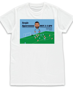 Famous Goals White T-Shirt Man City Aguero