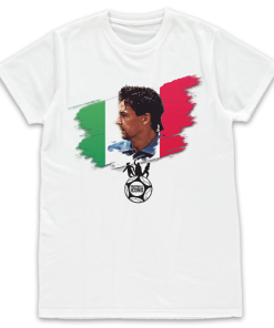 Football Icons White T-Shirt Baggio Italy