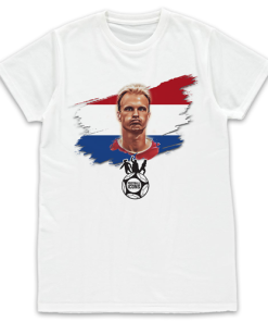 Football Icons White T-Shirt Bergkamp Netherlands