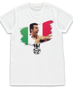 Football Icons White T-Shirt Buffon Italy