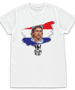 Football Icons White T-Shirt Modric Croatia