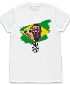 Football Icons White T-Shirt Pele Brazil
