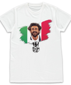 Football Icons White T-Shirt Pirlo Italy