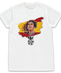 Football Icons White T-Shirt Puyol Spain