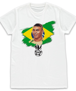 Football Icons White T-Shirt Ronaldo Brazil