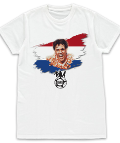 Football Icons White T-Shirt Van Basten Netherlands