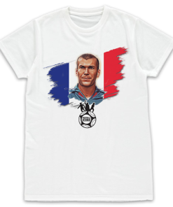 Football Icons White T-Shirt Zidane France
