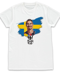 Football Icons White T-Shirt Zlatan Ibrahimovic Sweden